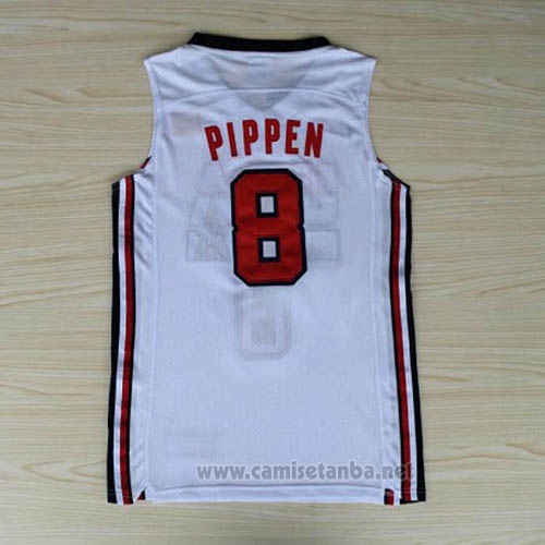 Camiseta USA 1992 Scottie Pippen #8 Blanco